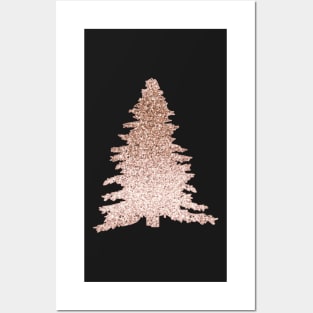 Sparkling rose gold Christmas tree Posters and Art